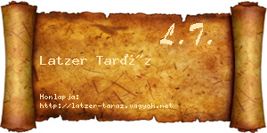 Latzer Taráz névjegykártya